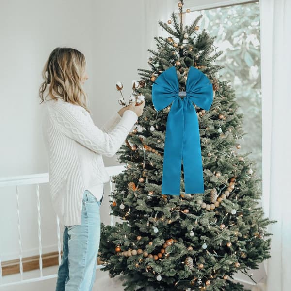 36x18 tum extra stor julgranstopper bågeVelvet Ribbon presentbågar
