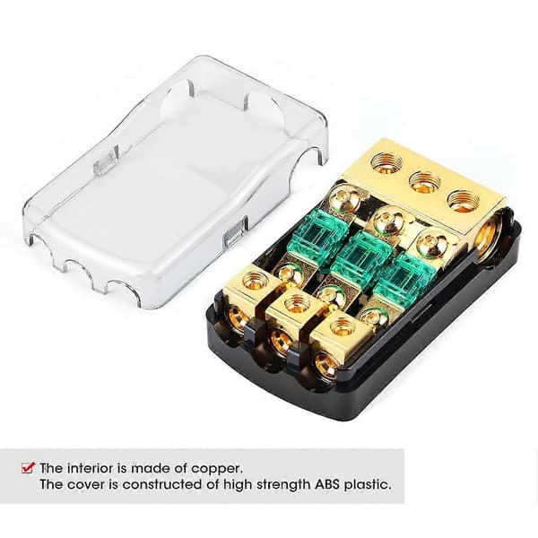 0/2/4 Gauge ind til 4/8/10 Gauge ud 60A 3-vejs Mini ANL sikringsholder distributionsblok til billydsystem