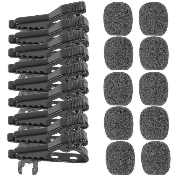 10 stk mikrofon revers slips klips Universal Mini Revers Lavalier Mikrofon Mikrofon Klips Jernklips Med 10 stk deksler