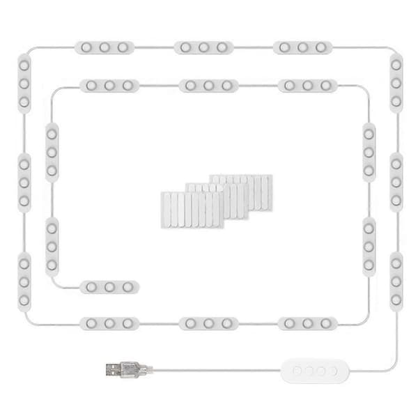 LED-spejllamper til spejl, lamper til makeup-spejl, 20x3 LED USB 5V 3-farvede spejllamper, spejl medfølger ikke