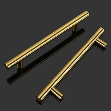 2-pack guld kökshandtag köksskåpshandtag 128 mm mässing K