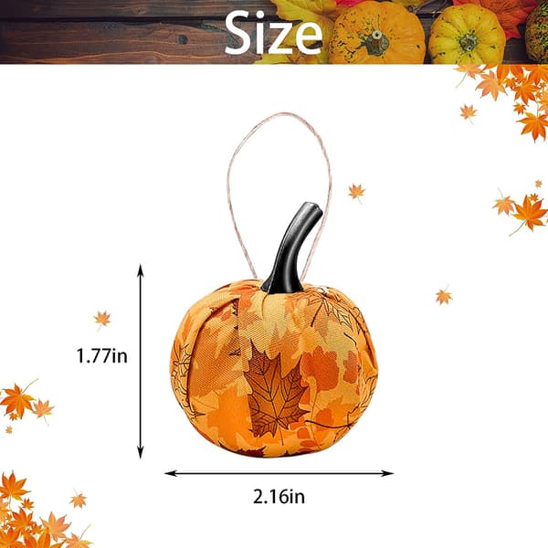 12 st höst Thanksgiving Day hängande pumpa-lönnblad Gingham tyg insvept
