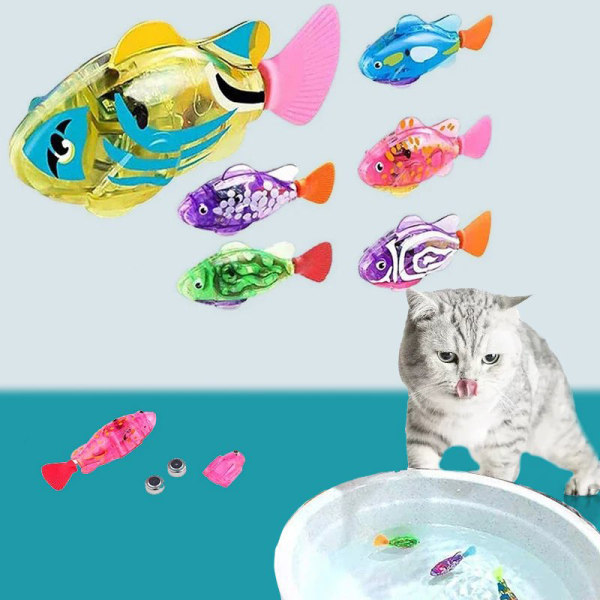 Simulering elektrisk fisk med lätta söta induktionskatt interaktiva leksaker 3PCrandom Color