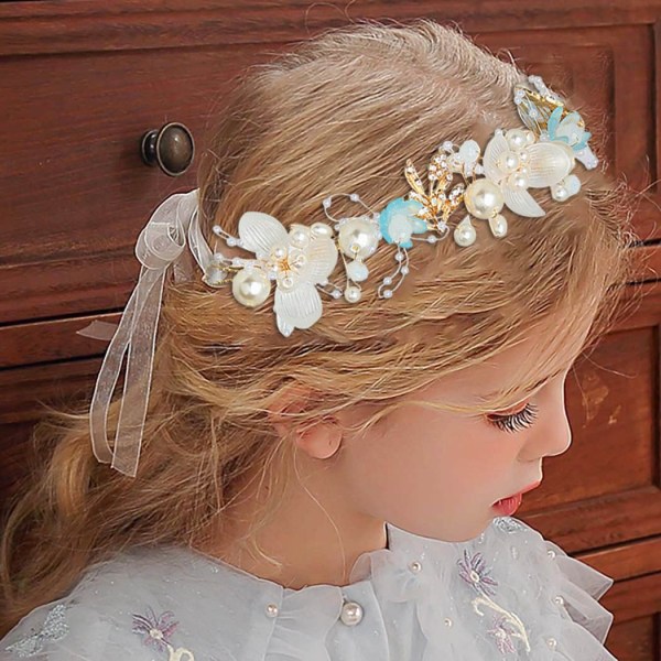 Princess Flower Crystal Headpiece Rhinestone Pearl