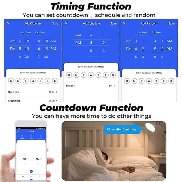RF433 WiFi Smart Switch Tuya 16A Lysafbryder MiniHome Breaker Relæ med Strømovervågning Smart Life APP Stemme til Alexa,A