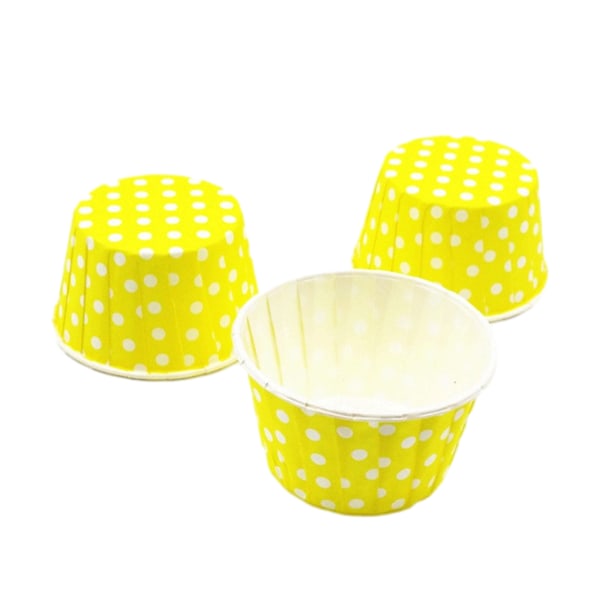 50st Glassbägare Dessertskålar för Frozen Yoghurt Cupcake Cake Dot/Yellow