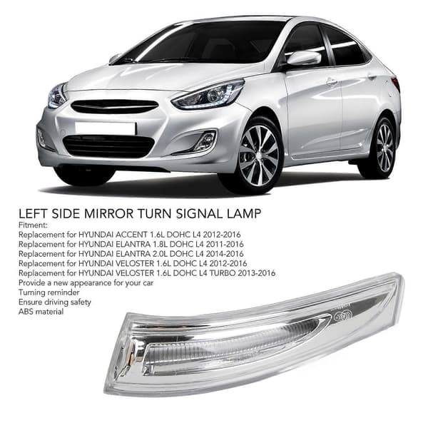 Venstre sidespejl LED blinklys 876143X000 erstatning for ACCENT 1.6L DOHC L4 2012-2016