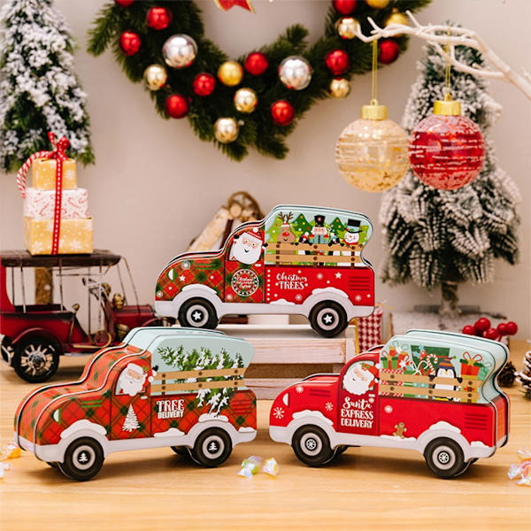Metallkakeboks til jul Kreativ julemetallgodteriboks Julegodterikakeemballasjeboks null - 3