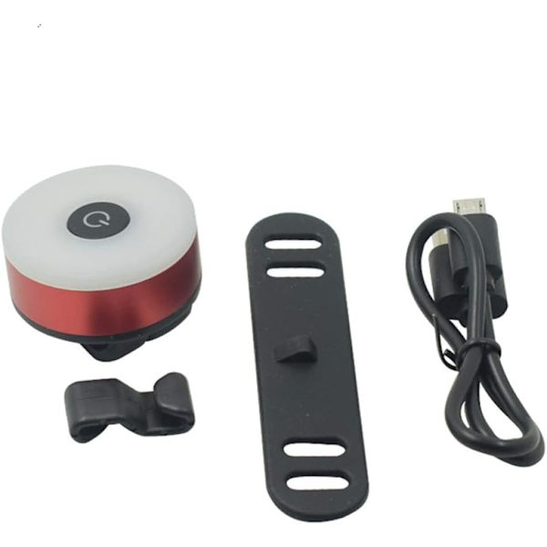 Polkupyörän takavalo, USB ladattava LED vedenpitävä varoitusvalo 5 tilaa takavalo (punainen)