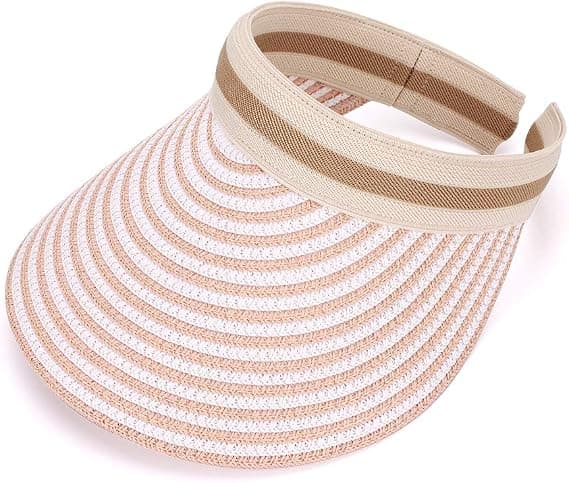 Sommerhatt for kvinner med bred brem, rosa stråhatt, rosa stråhatt