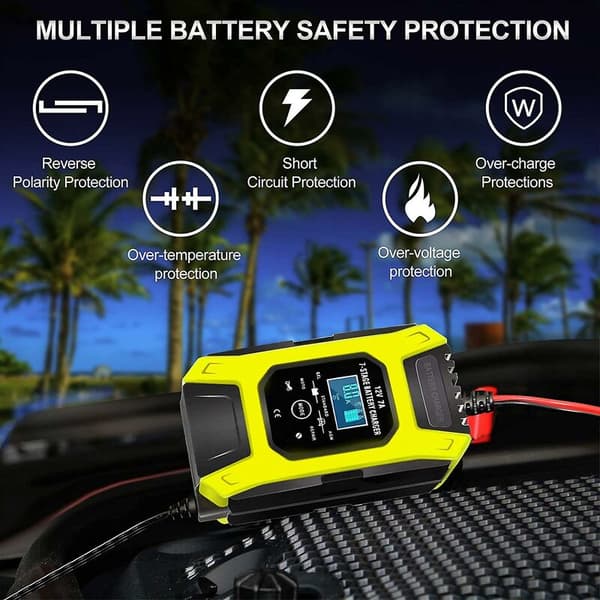 6A/12V Smart Batterilader Bærbar Hurtig Motorsykkellader med