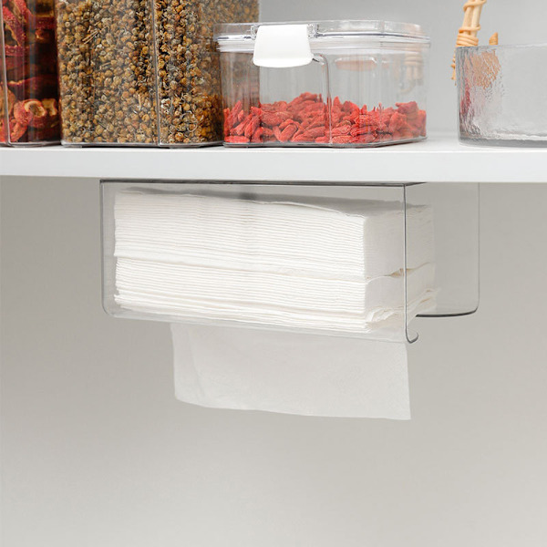 Vægmonteret Tissue Box Holder Rektangulær Wall Tissues Box Hol Gray
