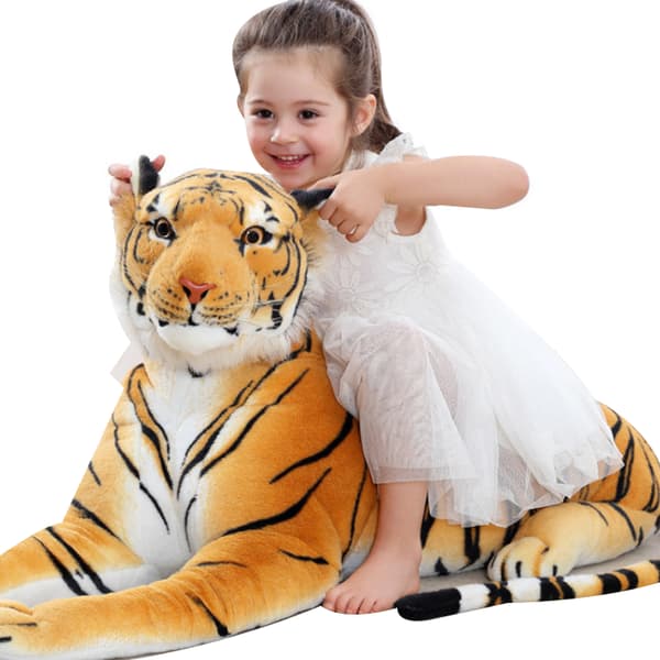 Realistiske bløde krammedyr Plyslegetøj Tiger yellow 60CM