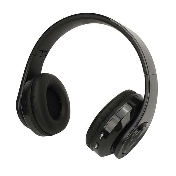 Bluetooth-hovedtelefoner Multifunktionel HiFi Stereo RGB Farvegradientlys Stik i kort Sammenfoldeligt Trådløst Headset Sort