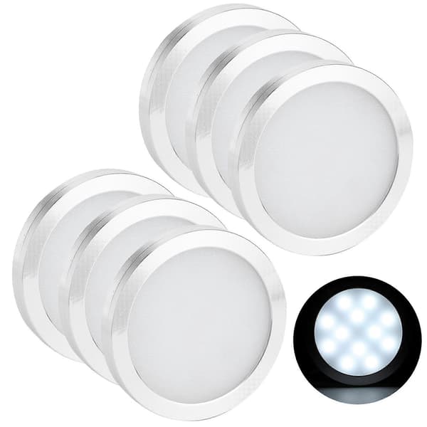 6 stk. innvendige LED-spotter 12V fjernkontrollamper for T4 T5 bobiler campingvogner