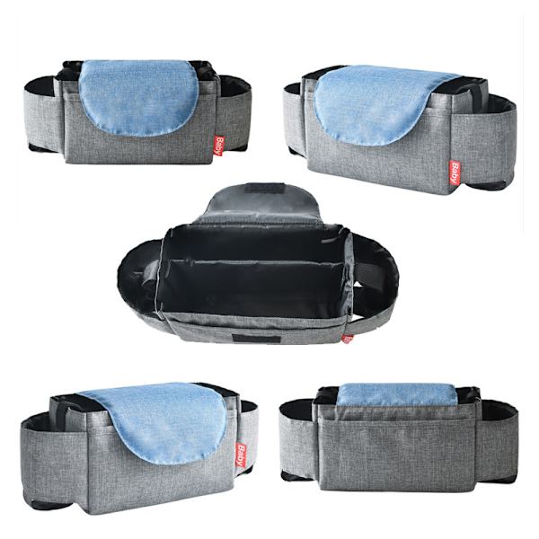 Barnevogn Organizer - Skulderstropp, passer for barnevogn Grey