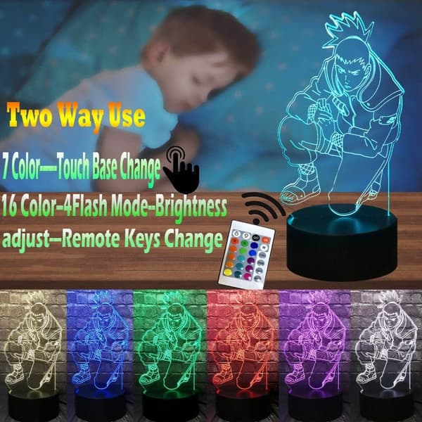 Naruto Kakashi Uchiha Sasuke 3D Illusion Night Light Lamp Sm