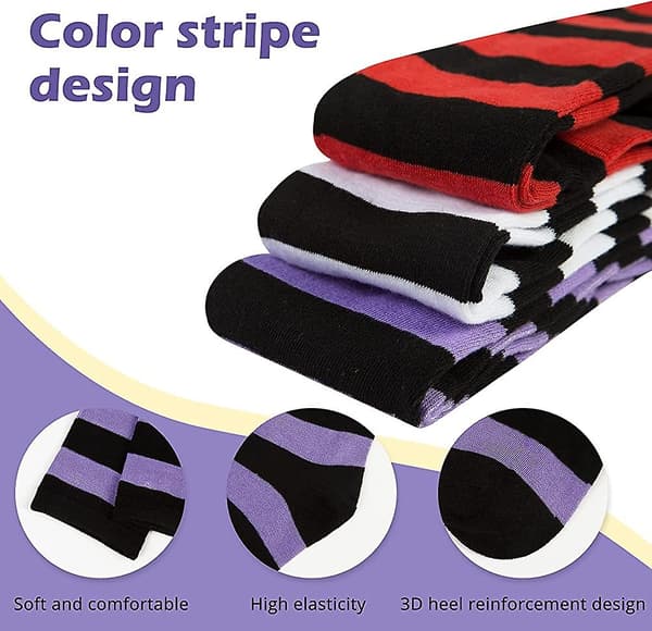 Stripete knestrømper Overknee strømper kvinner Langstripete strømper Lårhøye strømper Heilwiy Gave