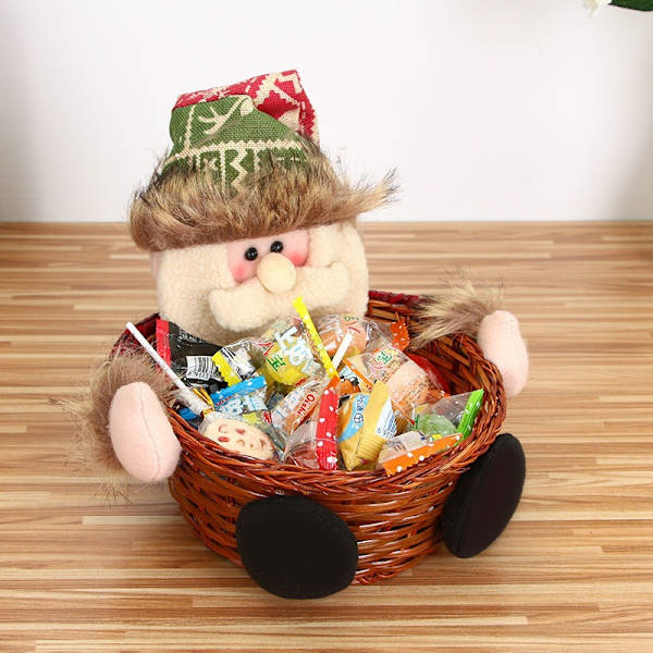 Julgodis flätad Korg År Förvaringskorgar Inredning Älg Snögubbe Jultomte Fruktkorg Matställ Organizer Heminredning Christmas snowman