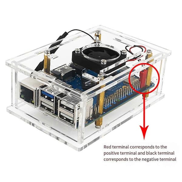 Til OrangePi 5Pro akrylkasse til OrangePi 5 Pro gennemsigtig akrylkasse med køleventilator antenne A