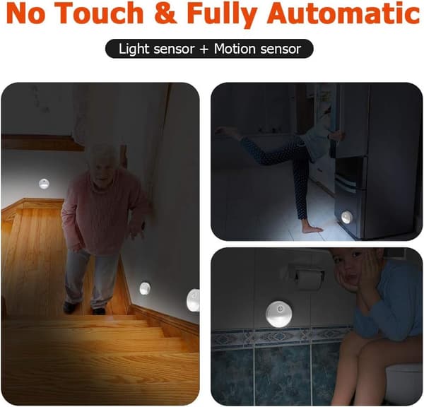 Rörelsesensor inomhus, bländfri, batteridriven, trådlös LED