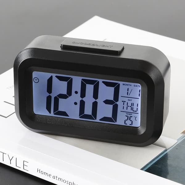Elite 9*5.5cm digital lysvekkerklokke (uten batteri), strøm
