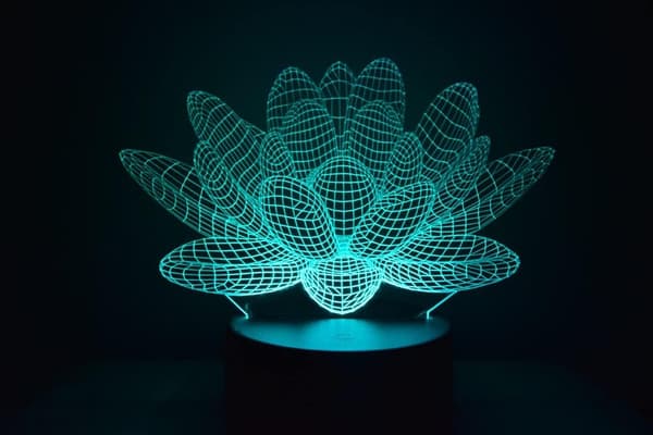 Lotus 3D Illusion Night Light Acrylic Light 3D Arts Lotus LE