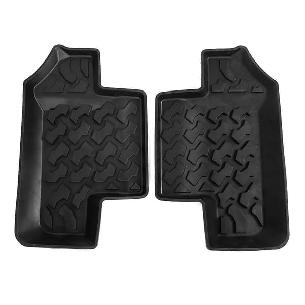 Par bageste gulvmåtter skridsikker gummi dørmåtte passer til Jeep Wrangler JK 2 døre 2007-2017