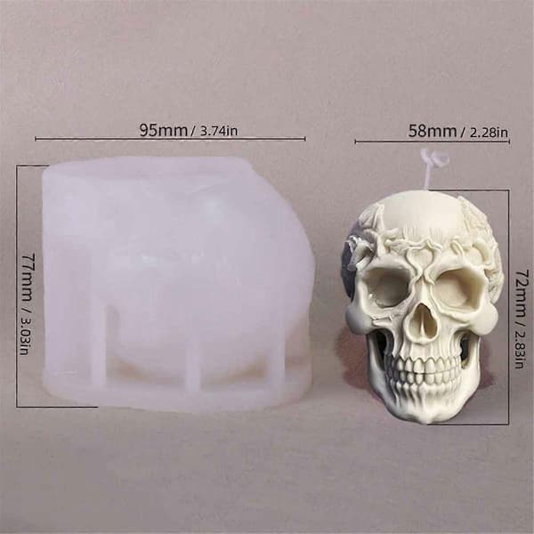 Rose Skull Stearinlysform DIY Sjokoladekake Håndlaget Halloween Dekorform C