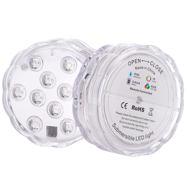 Senkbar LED-lampe, flerfarget undervannslampe 2 deler