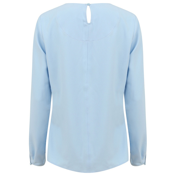 Henbury Langærmet bluse til dame/dame foran Light Bl Light Blue M