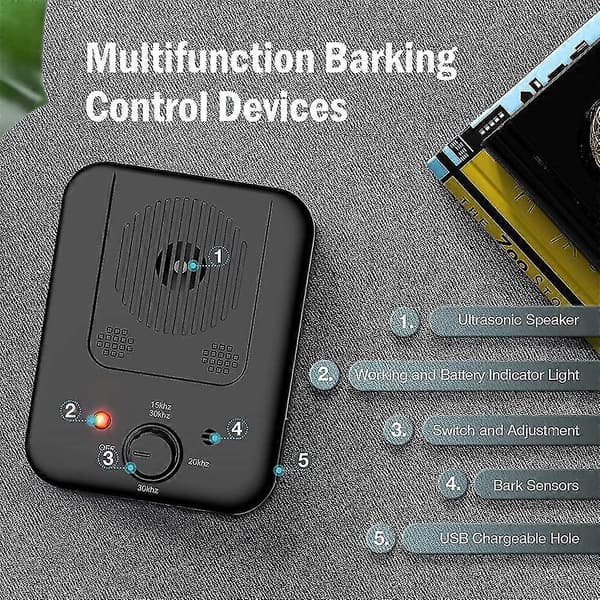 USB oppladbar ultralyd anti-bjeff enhet for hund
