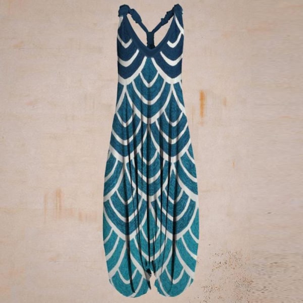 Kvinner Jumpsuit V-hals Tanktopper Jumpsuiter Løs midje Body 11# 5XL