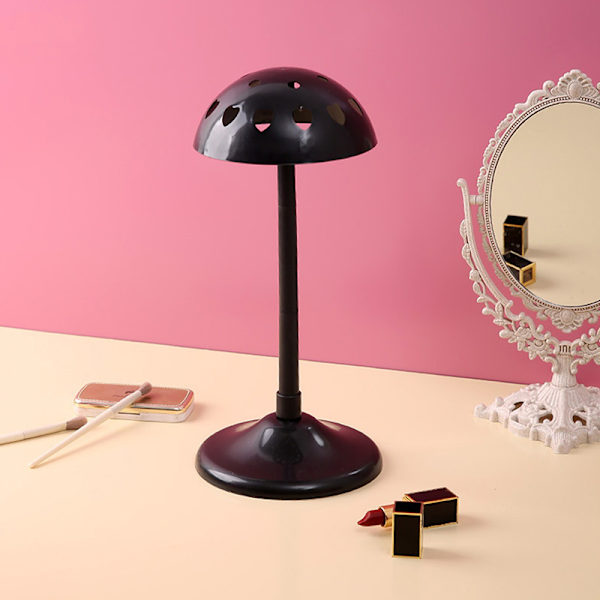 Portabel Cap Mannekeng Hode Parykk Stativ Stabil Dummy Praktisk Black