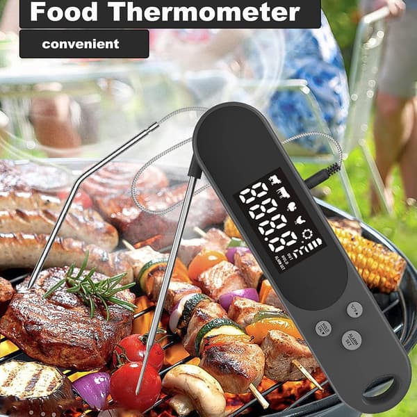 Kjøtttermometer 2 i 1 Digital Instant Read Vanntett Kjøtttermometer