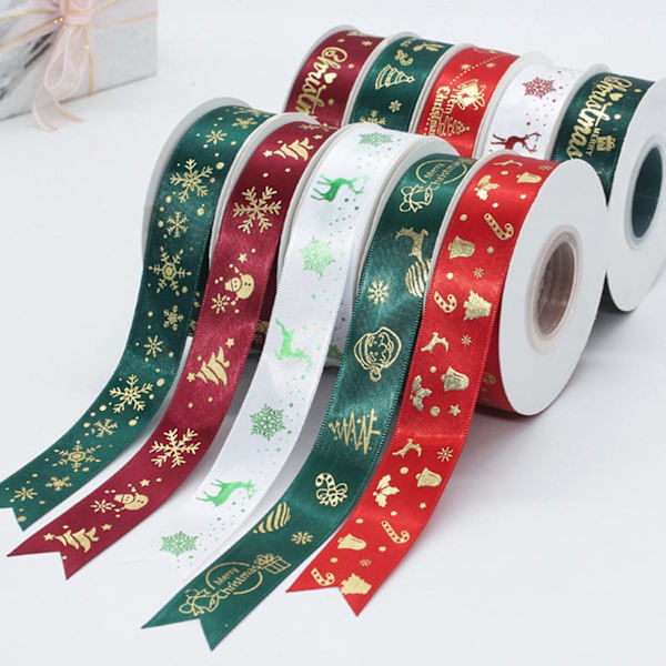 Julband Multipurpose Ljus färg Dekorativt Festligt Praktisk Juldekoration Bärbart tecknat mönsterförpackningsband för jul H