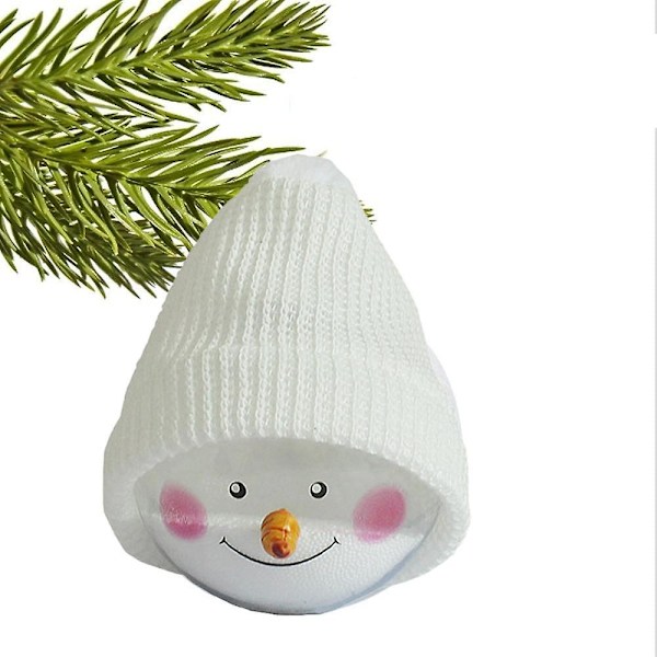 Julepynt Snømannkule i klar plast (hvit)