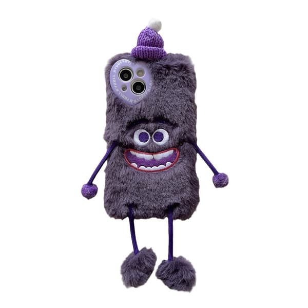 Violetti hauska pehmohirviöpuhelinkotelo, iPhone14