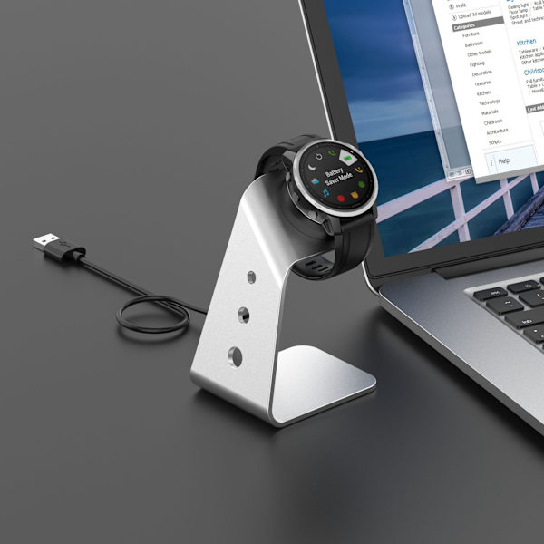 Ladestasjon Dock kompatibel med Garmin Fenix, Forerunner, Approach, vivoactive, vivomove, quatix, venu Sq