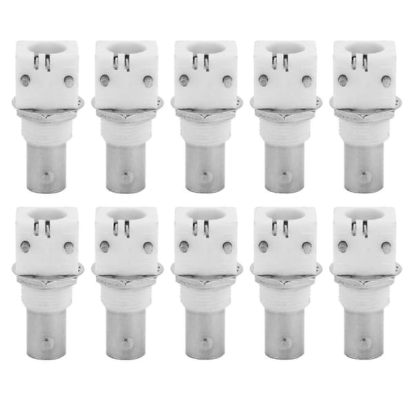 10 stk. 90 graders hvid PCB-monteret BNC-stikplade 2P BNCQ9-adapter til CCTV-systemer