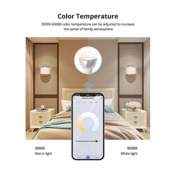 Tuya Zigbee Smart LED Pære RGBCW Dæmpbar Spotbelysning til Alexa Home Stemmestyring 110-240V Lampe
