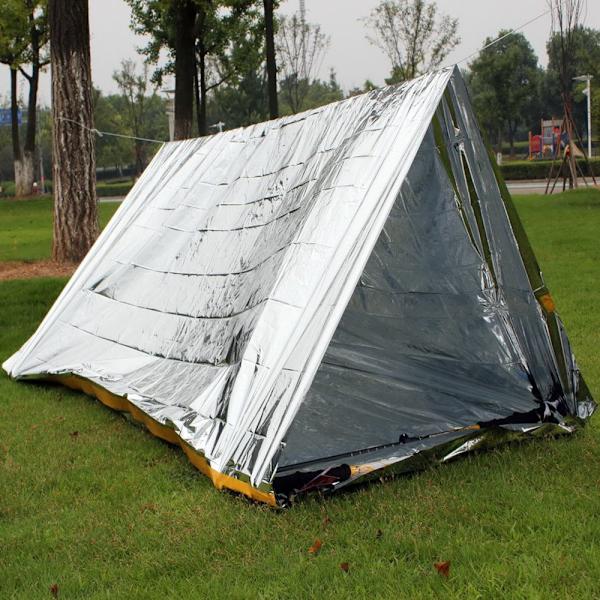 Utomhus bärbar PE Emergency Survival Tent Sovsäck silver