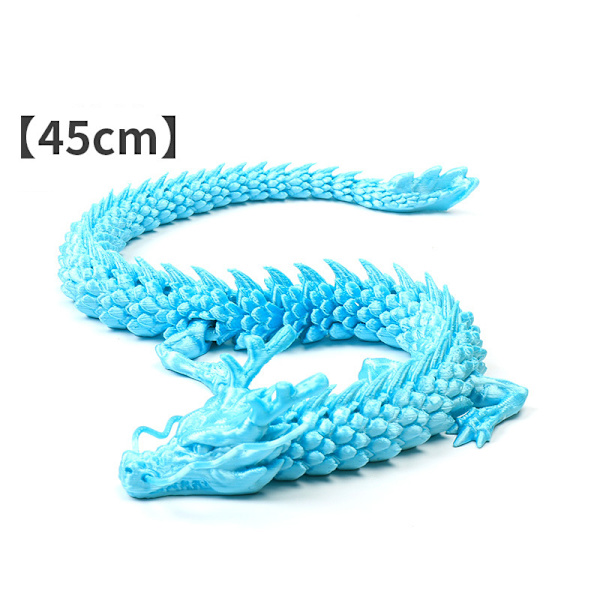 3D-printet artikuleret Drage Fisketank landskabsarkitekturdekoration Cyan  45CM