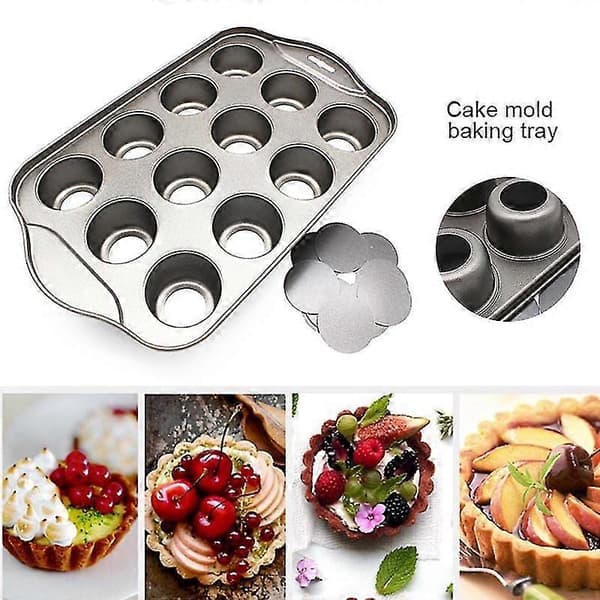 EVAGO 12 Mini Kakeform Ostekakekopp Non-stick Muffins Cupcake Bakeform