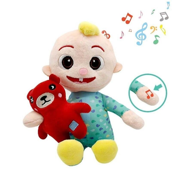 Cocomelon JJ Boy Bear Plysch musikalisk docka Pedagogisk fyllda klingande leksaker present