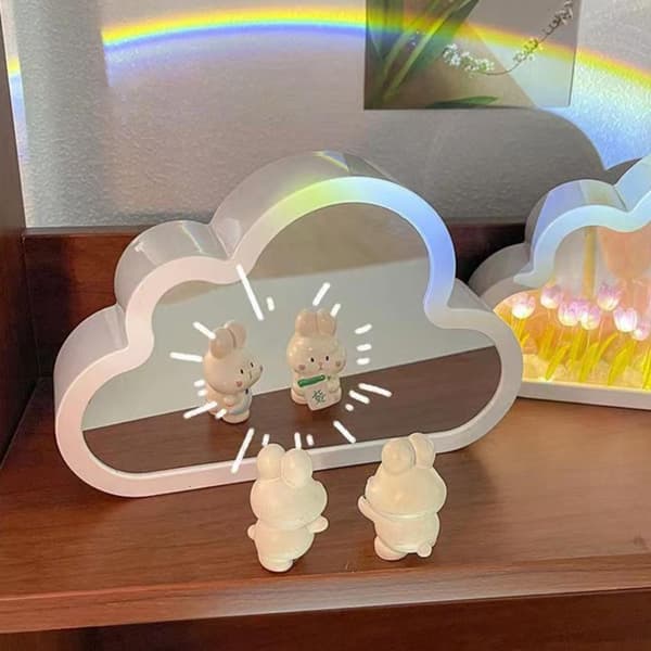 Cloud Tulip Night Light Makeup Mirror BLÅ FINISH PRODUKT