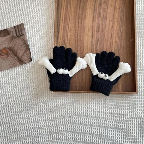 Vinter varma magnetiska handskar, par handskar som håller händerna black