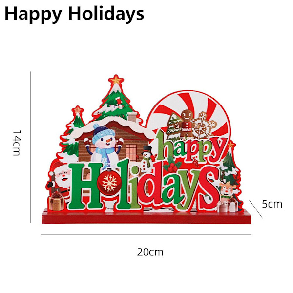Jultomten Snögubbe Trähantverk GLAD JUL GLAD JUL