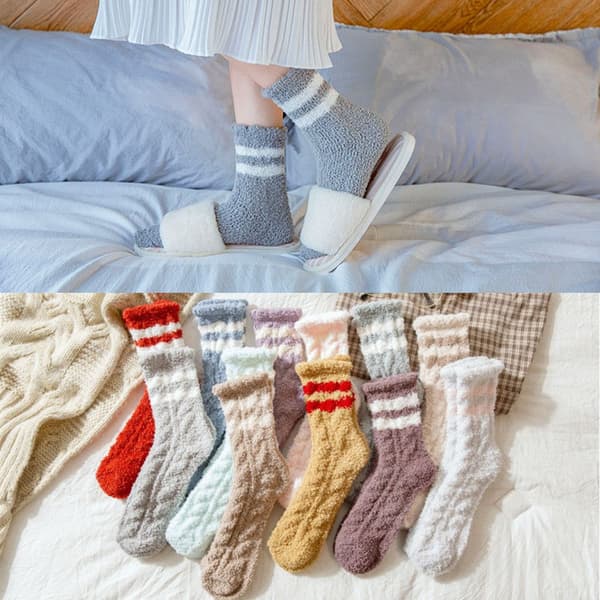 Koralli samettisukat Cashmere Sox Stripe Pattern VAALEANHARMAA