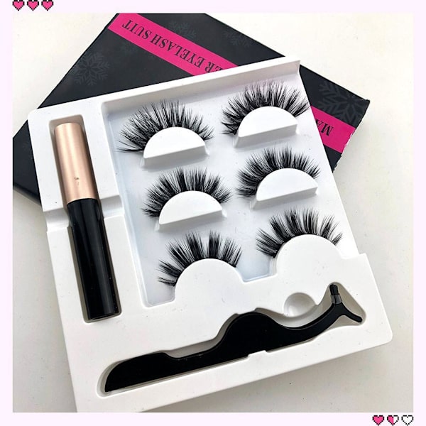 3D Faux mink magneettiset tekoripset magneettisetti (Eyeliner & Magneti blackB 12